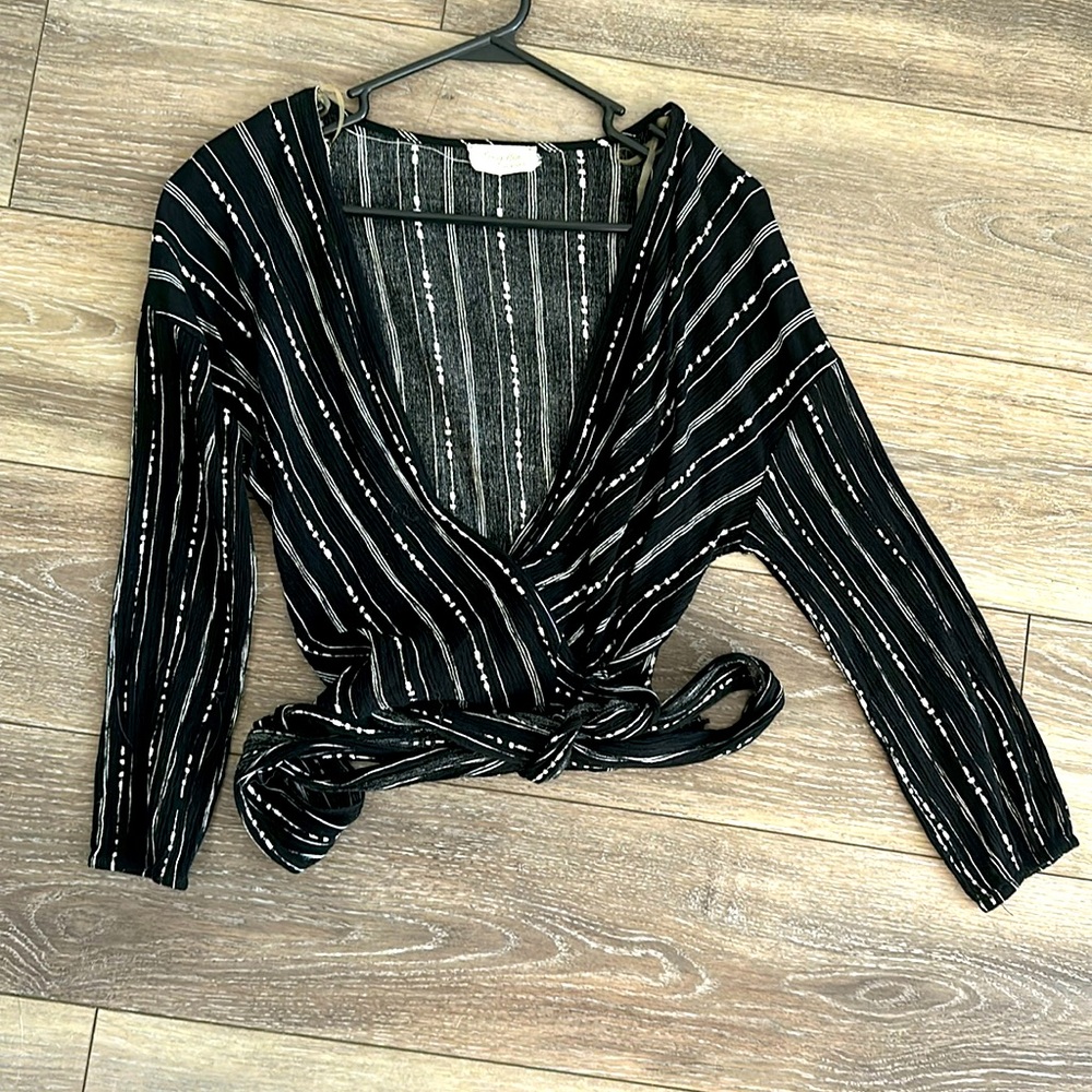 Size small black and white long sleeve shirt